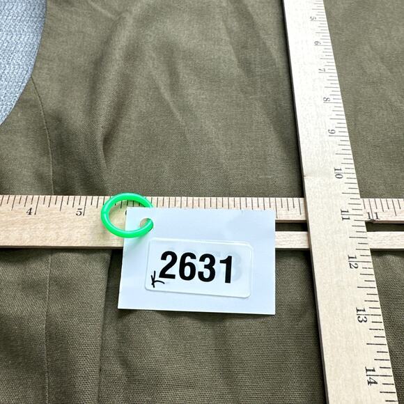 Katch Me Vest Womens‎ XXL Green Linen Blend Button Up Y2K Utility Chic Split Hem - Picture 8 of 8